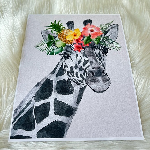 Cute Giraffe Watercolor Wall Art Print Poster Unframed - Picture 11 of 14